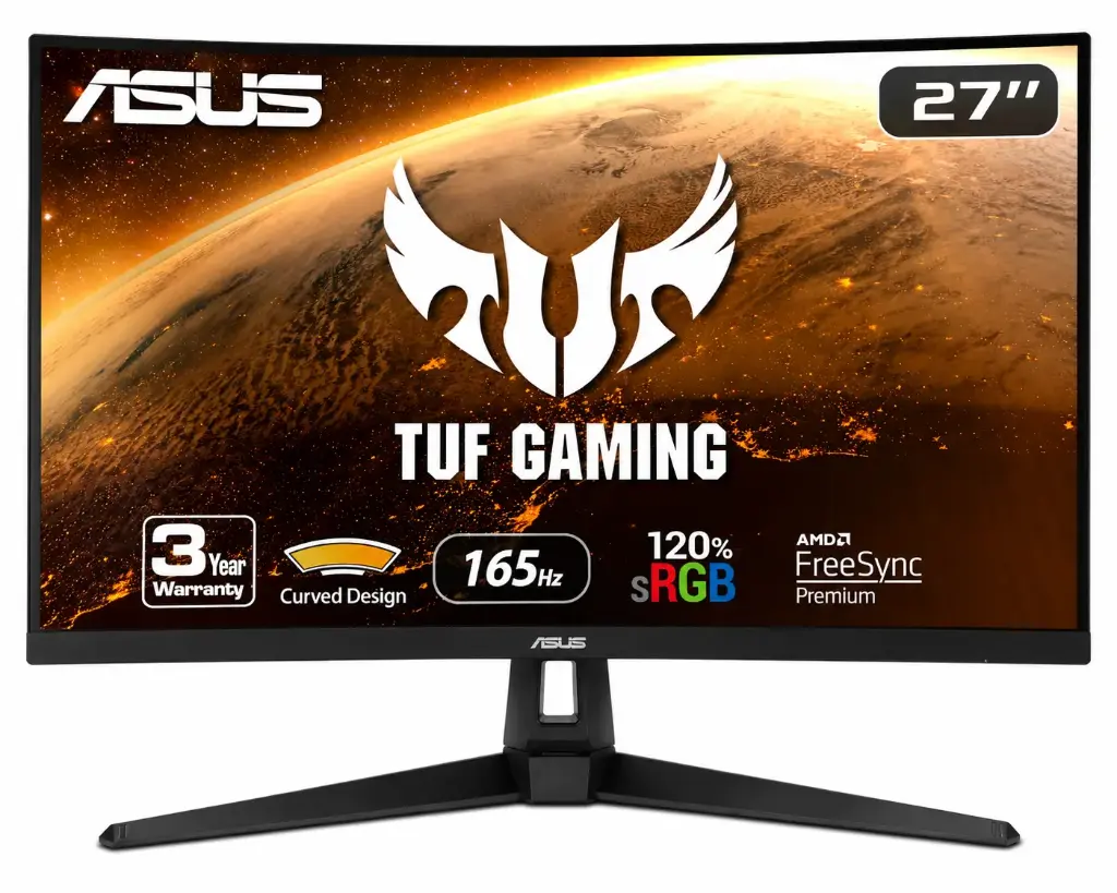 Monitor ASUS VG27VH1B 27" FHD 165Hz HDMI,VGA Curvo FreeSync - Imagen 1